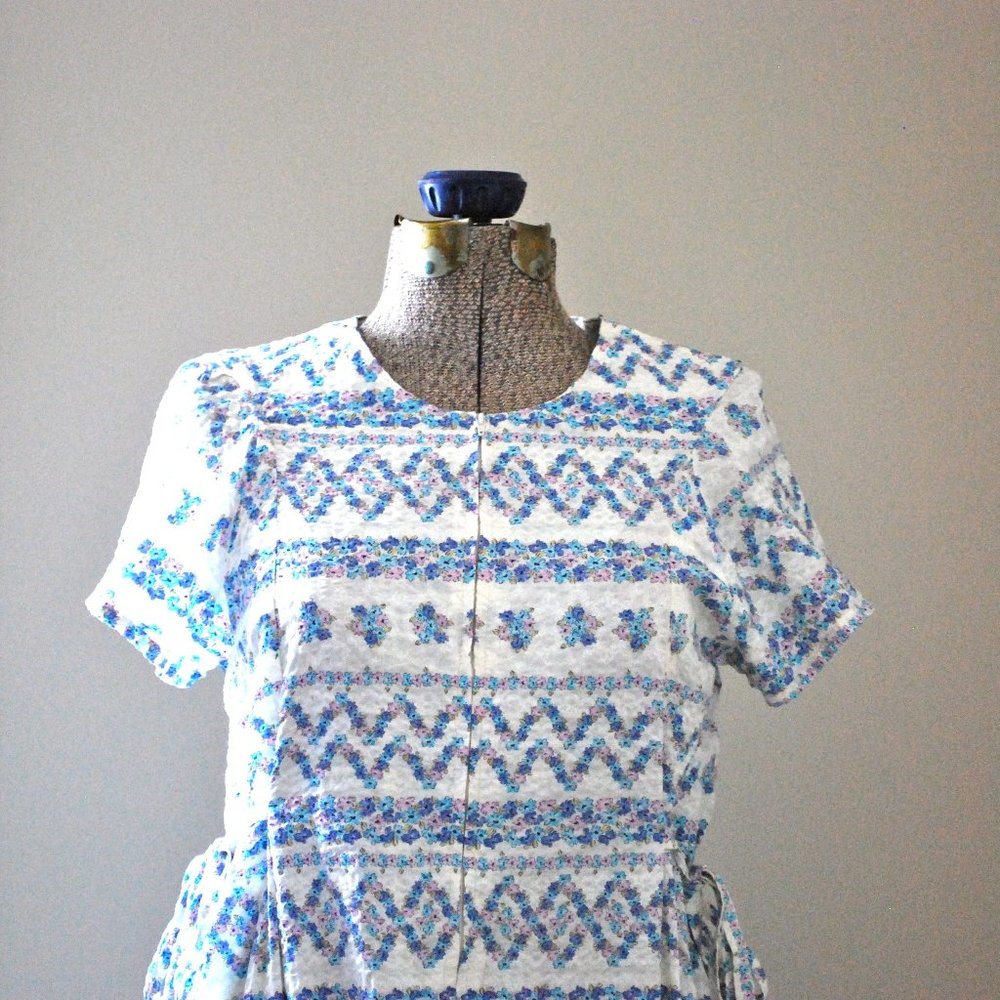 Whimsical blue & pink baby doll dress (S/M)